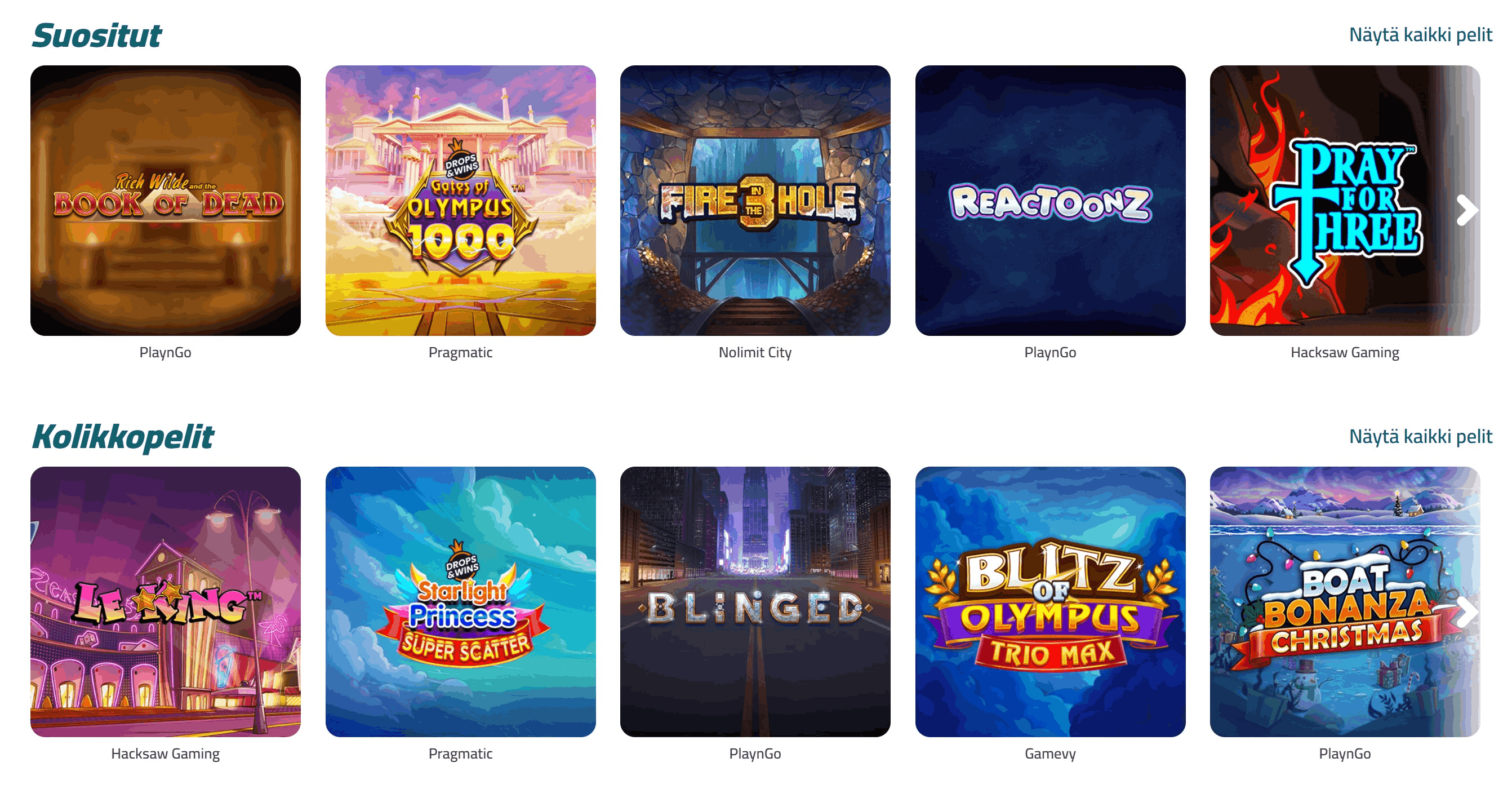 Suosituimmat pelit Teho Kasinolla